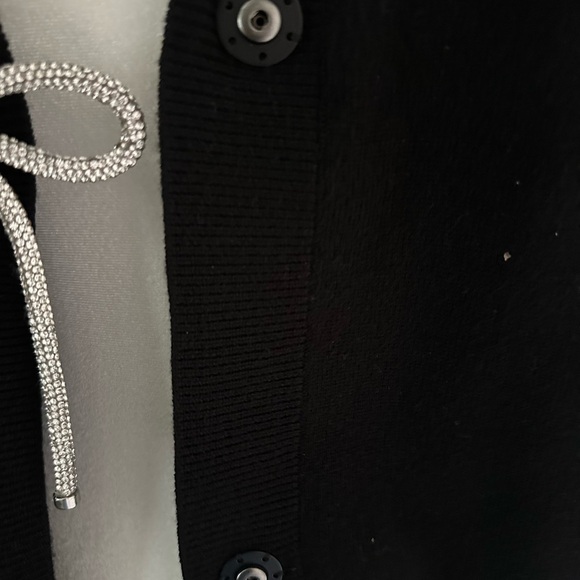 Rachel Zoe Black V-Neck Sweater with Silver Bow Details - Picture 6 of 7